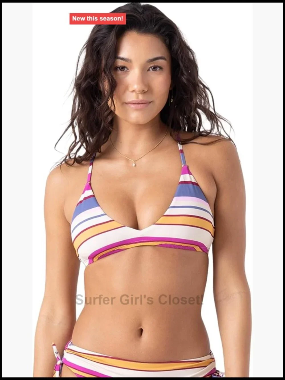 Adjustable Bralette Bikini Top, Quick-Dry, Removable Pads, UPF 50+, Recycled